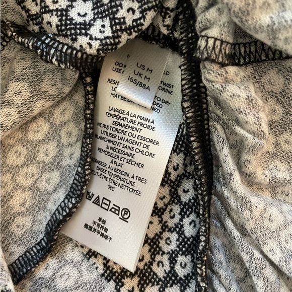 Urban Outfitters Womens Black White Knit Ruffle Cropped Babydoll Button Up Top M - Picture 7 of 10